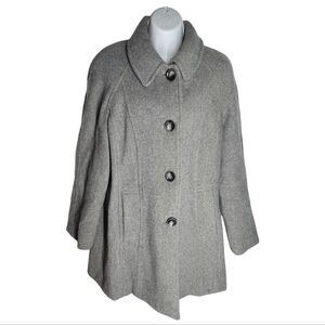 East 5th Womens Wool Blend Gray Button Pea-Coat/ Jacket size S